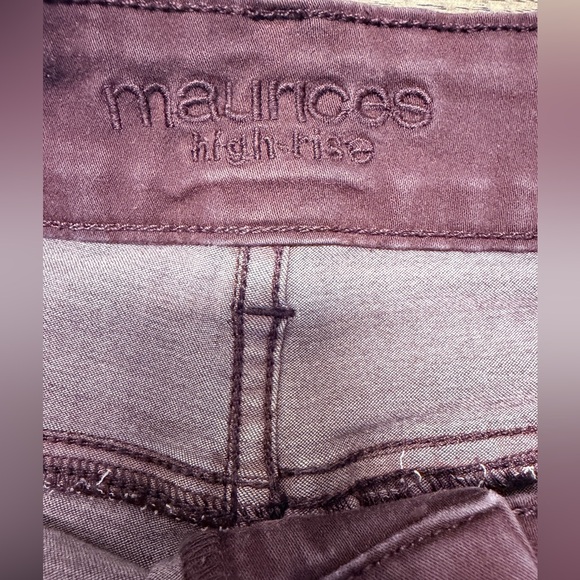 Maurice’s Purple Plum Hi-Rise Stretch Jeans Size Medium Regular 28” Inseam - Picture 3 of 4